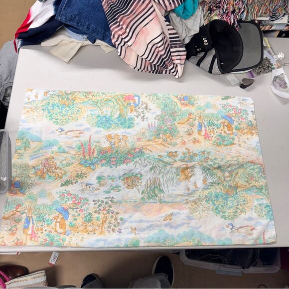 Vintage Beatrix Potter Peter Rabbit Handmade Pillow Case 90s Standard Size - Picture 2 of 5